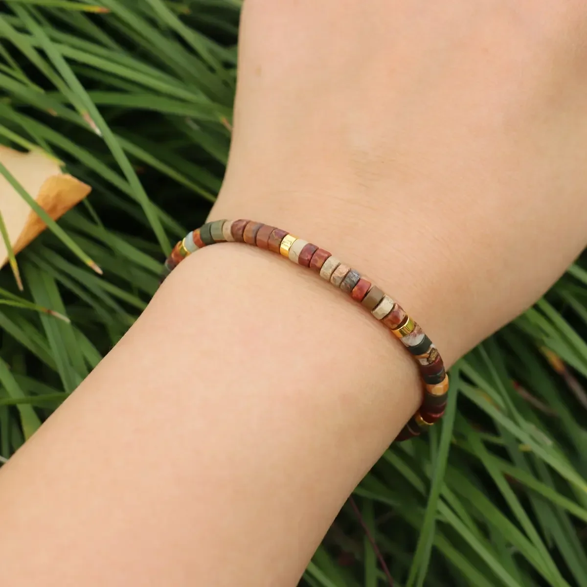 Natural Picasso Jasper Bracelet, Adjustable Fit - Image 5