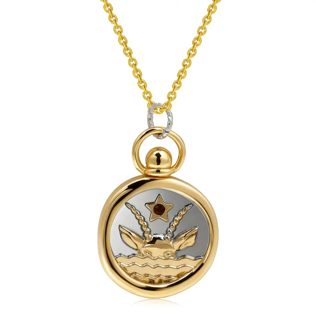 Zodiac Sign Tarot Card Pendant Necklace for Men and Women