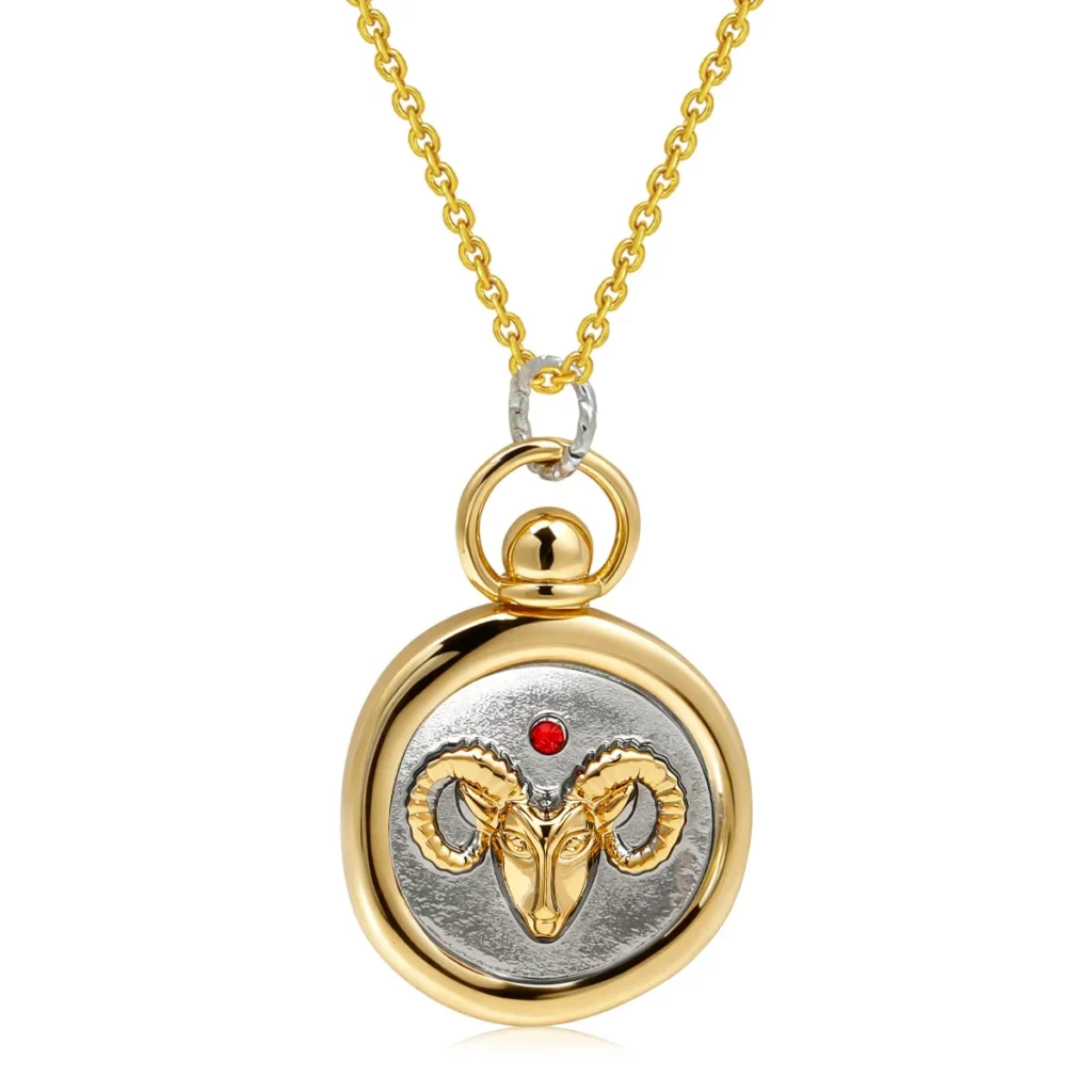 Zodiac Sign Tarot Card Pendant Necklace for Men and Women