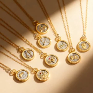 Zodiac Sign Tarot Card Pendant Necklace for Men and Women - Image 3