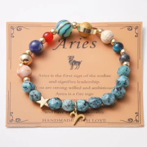 12 Zodiac Signs Bracelet with Eight Planets - Image 1