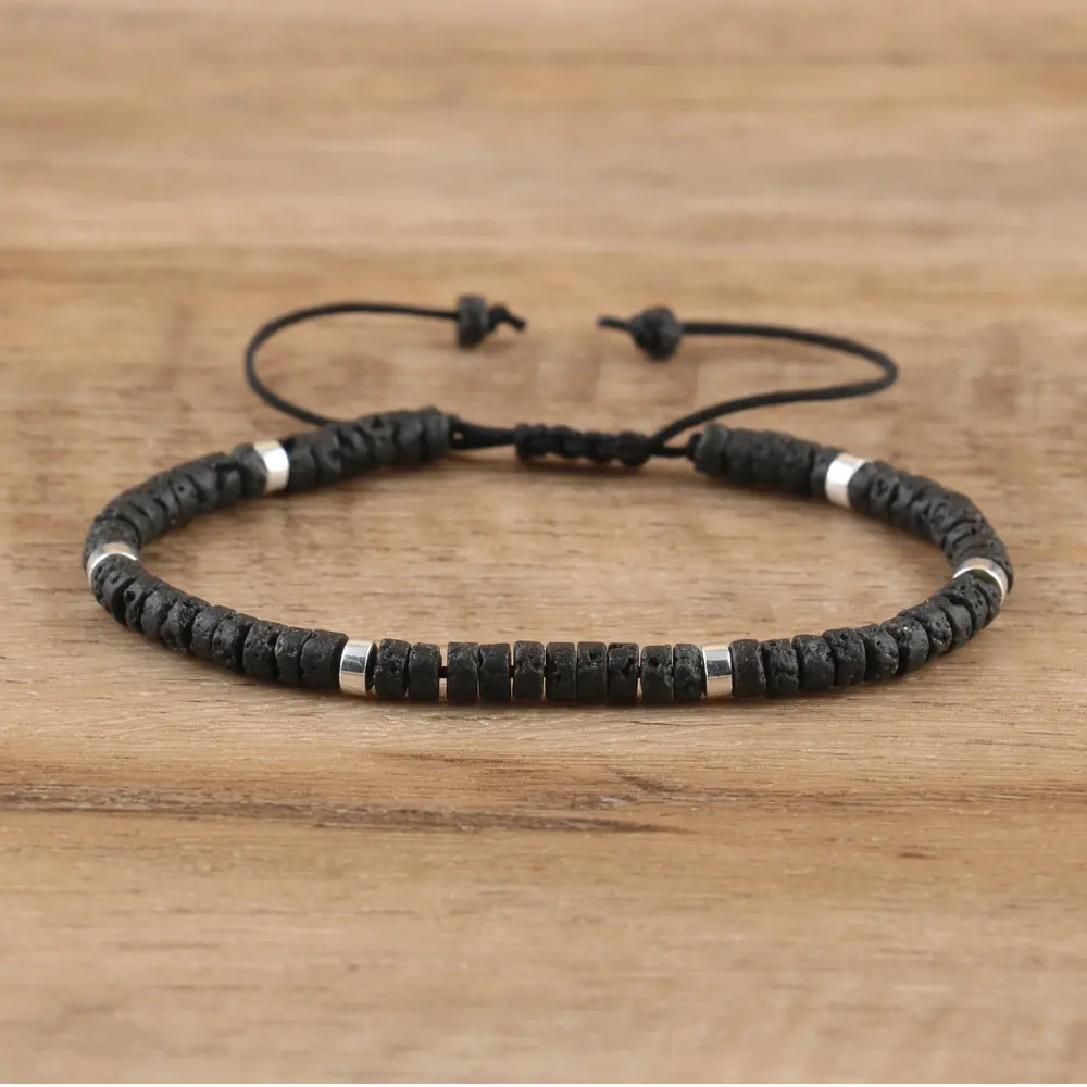 Natural Blue Emperor Stone Beaded Bracelet, Adjustable Fit