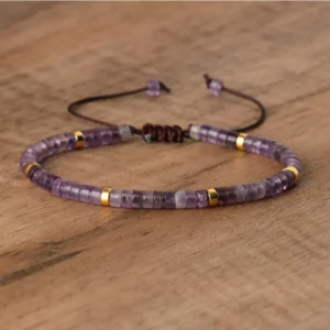 Natural Blue Emperor Stone Beaded Bracelet, Adjustable Fit - Image 14