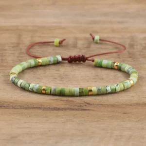 Natural Blue Emperor Stone Beaded Bracelet, Adjustable Fit - Image 17