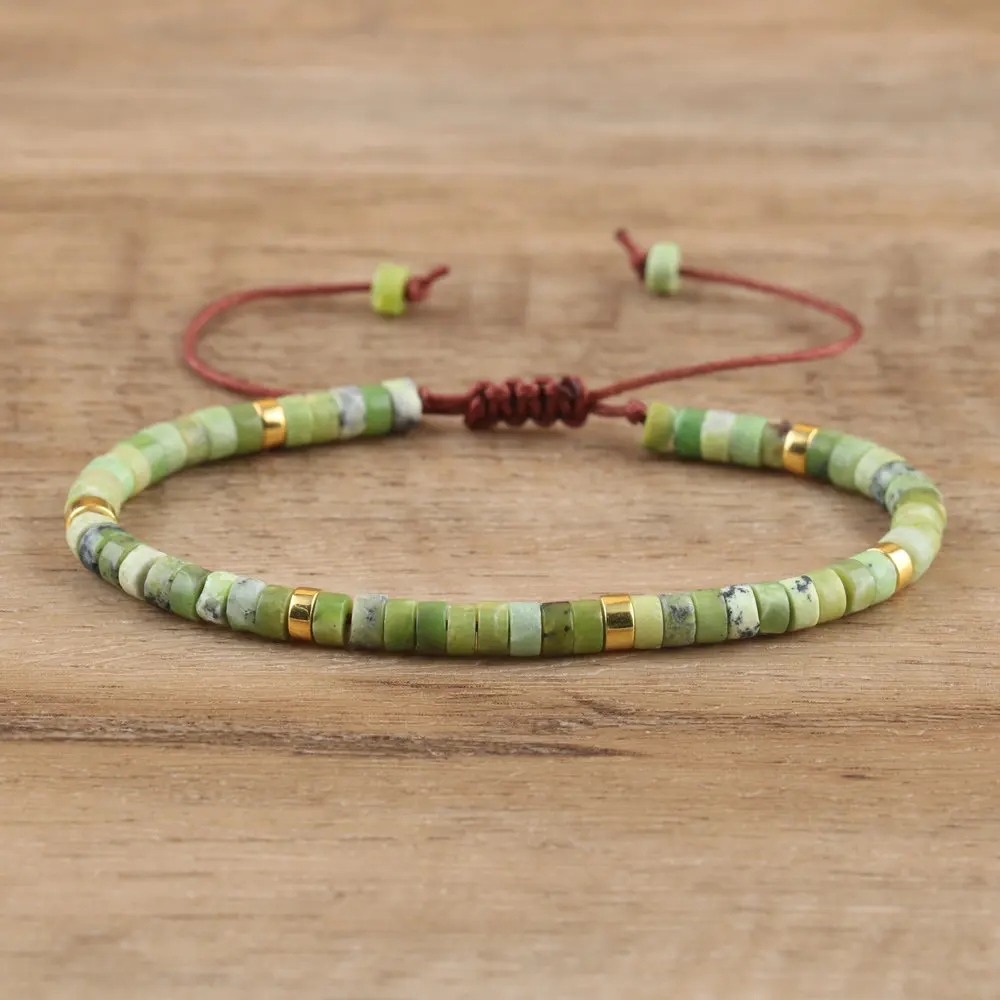 Natural Blue Emperor Stone Beaded Bracelet, Adjustable Fit