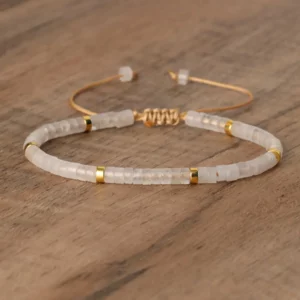 Natural Blue Emperor Stone Beaded Bracelet, Adjustable Fit - Image 11