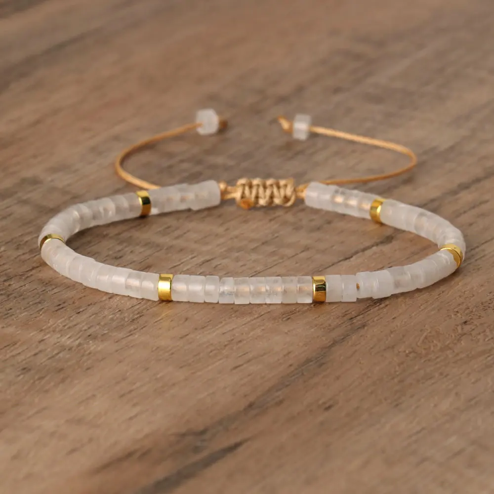 Natural Blue Emperor Stone Beaded Bracelet, Adjustable Fit