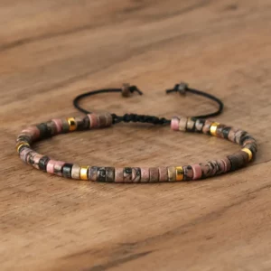 Natural Blue Emperor Stone Beaded Bracelet, Adjustable Fit - Image 12