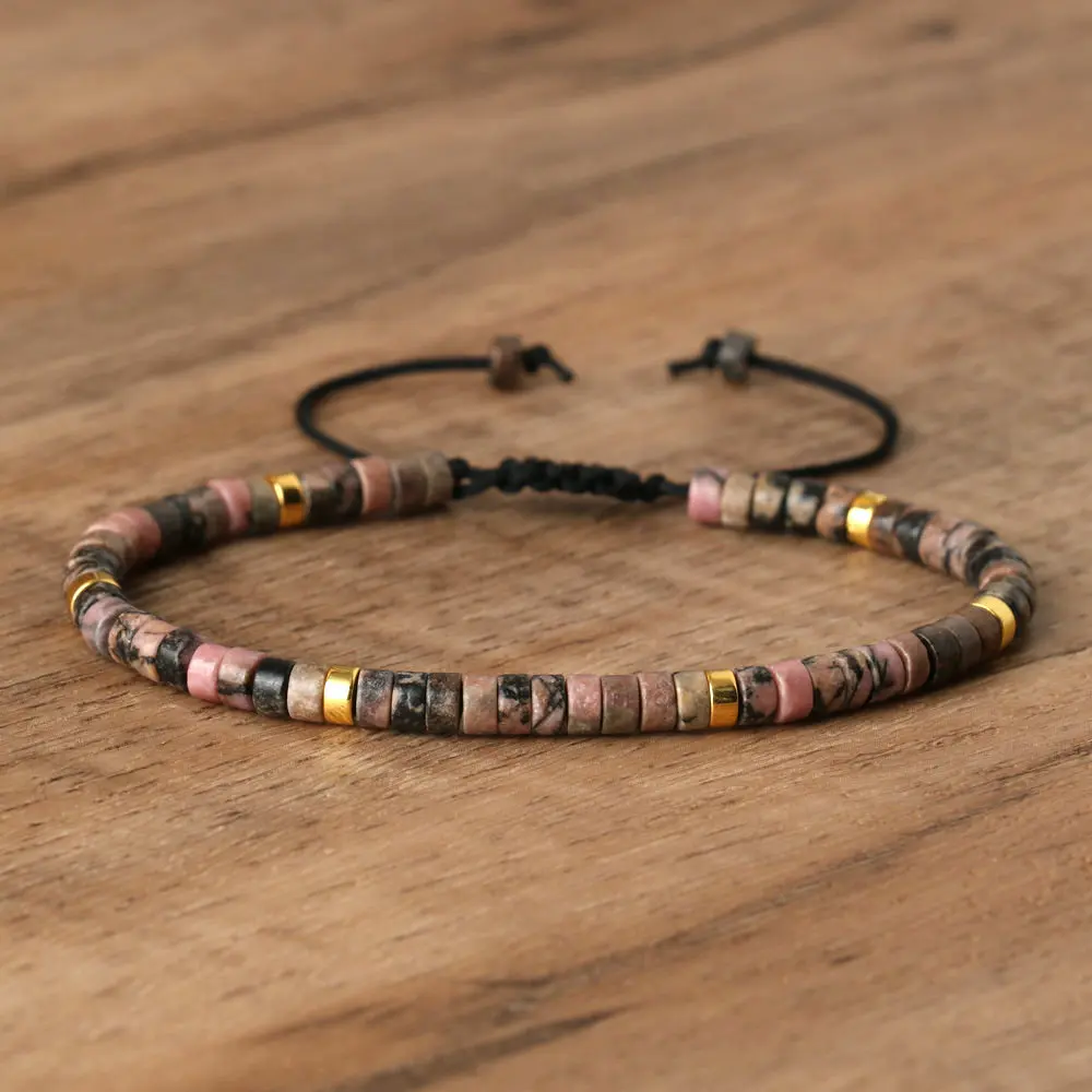Natural Blue Emperor Stone Beaded Bracelet, Adjustable Fit