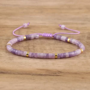 Natural Blue Emperor Stone Beaded Bracelet, Adjustable Fit - Image 31
