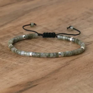 Natural Blue Emperor Stone Beaded Bracelet, Adjustable Fit - Image 44