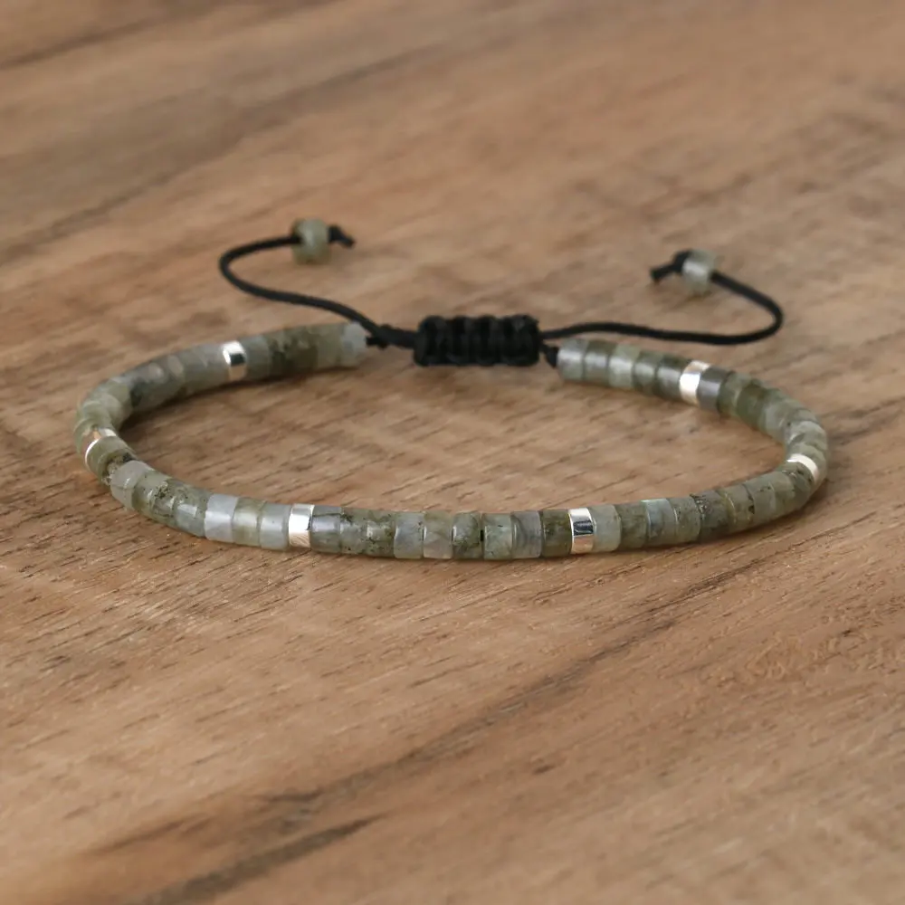 Natural Blue Emperor Stone Beaded Bracelet, Adjustable Fit