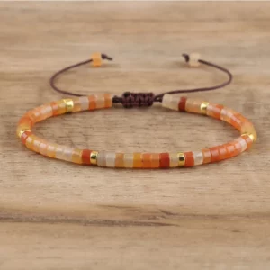 Natural Blue Emperor Stone Beaded Bracelet, Adjustable Fit - Image 8