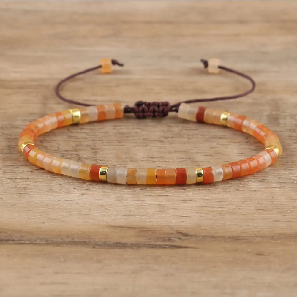 Natural Blue Emperor Stone Beaded Bracelet, Adjustable Fit
