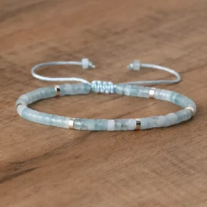 Natural Blue Emperor Stone Beaded Bracelet, Adjustable Fit - Image 42
