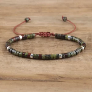 Natural Blue Emperor Stone Beaded Bracelet, Adjustable Fit - Image 20