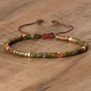 Natural Blue Emperor Stone Beaded Bracelet, Adjustable Fit - Image 38