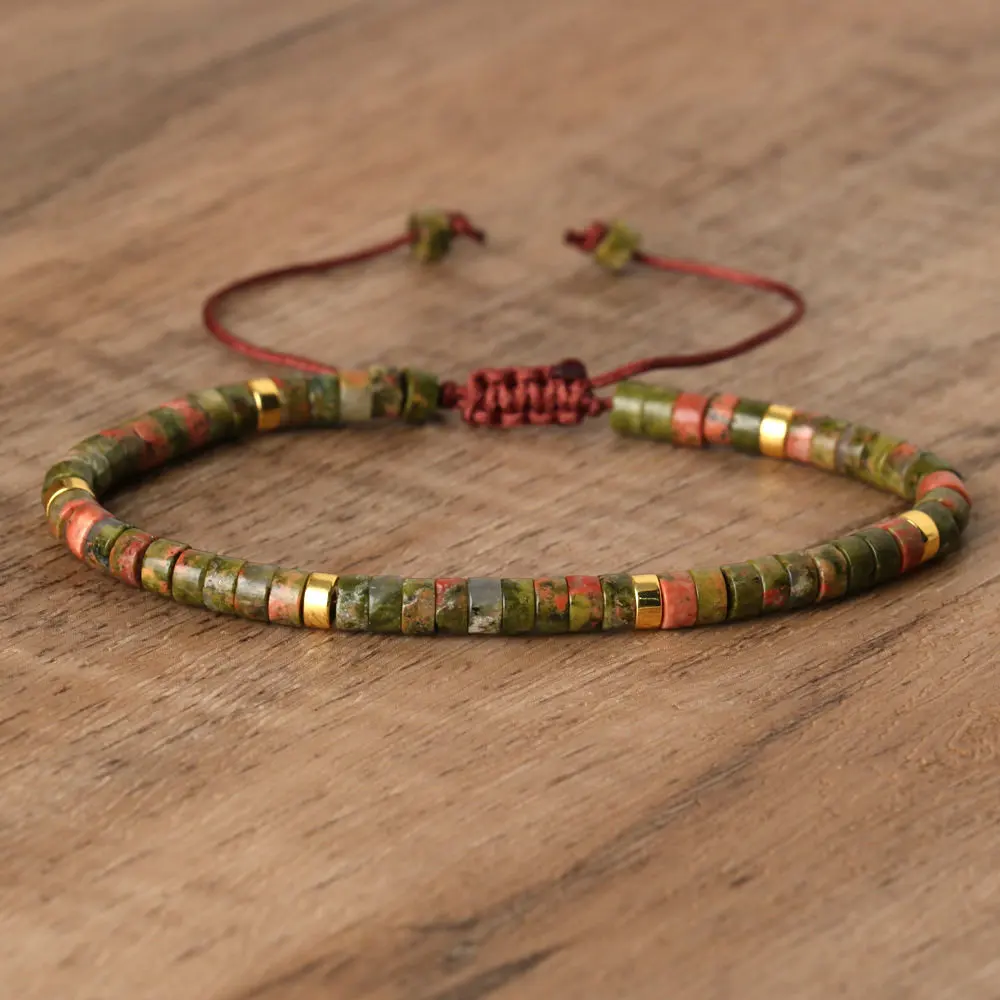Natural Blue Emperor Stone Beaded Bracelet, Adjustable Fit
