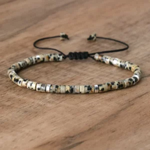 Natural Blue Emperor Stone Beaded Bracelet, Adjustable Fit - Image 25