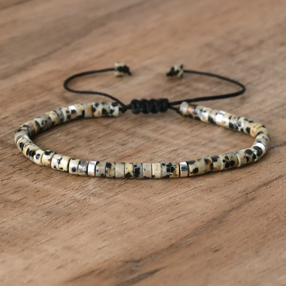 Natural Blue Emperor Stone Beaded Bracelet, Adjustable Fit