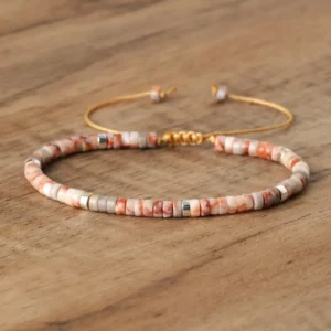 Natural Blue Emperor Stone Beaded Bracelet, Adjustable Fit - Image 23