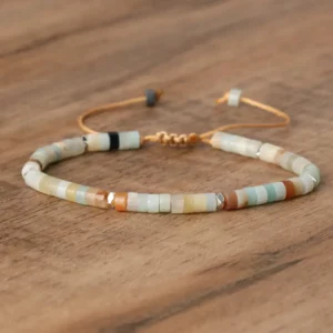 Natural Blue Emperor Stone Beaded Bracelet, Adjustable Fit - Image 9