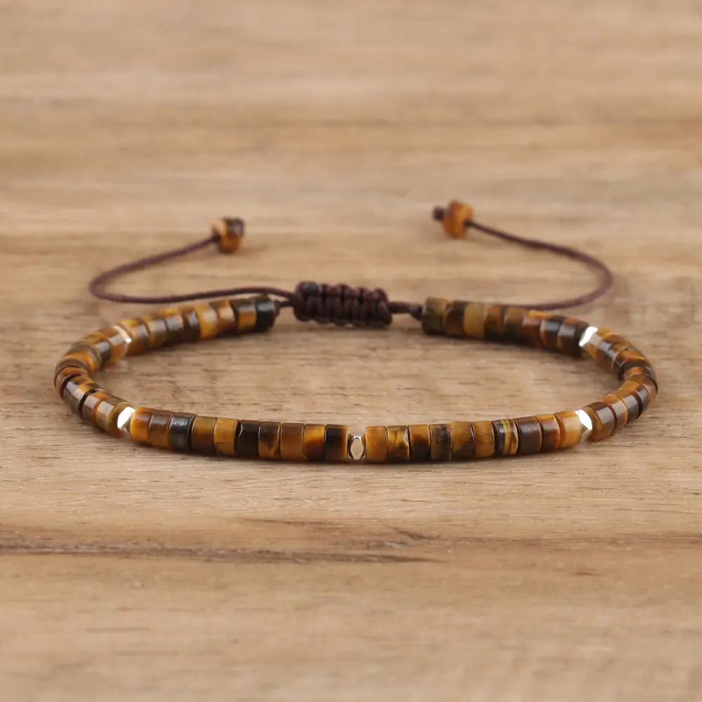 Natural Blue Emperor Stone Beaded Bracelet, Adjustable Fit