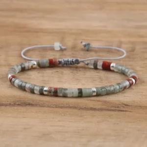Natural Blue Emperor Stone Beaded Bracelet, Adjustable Fit - Image 28