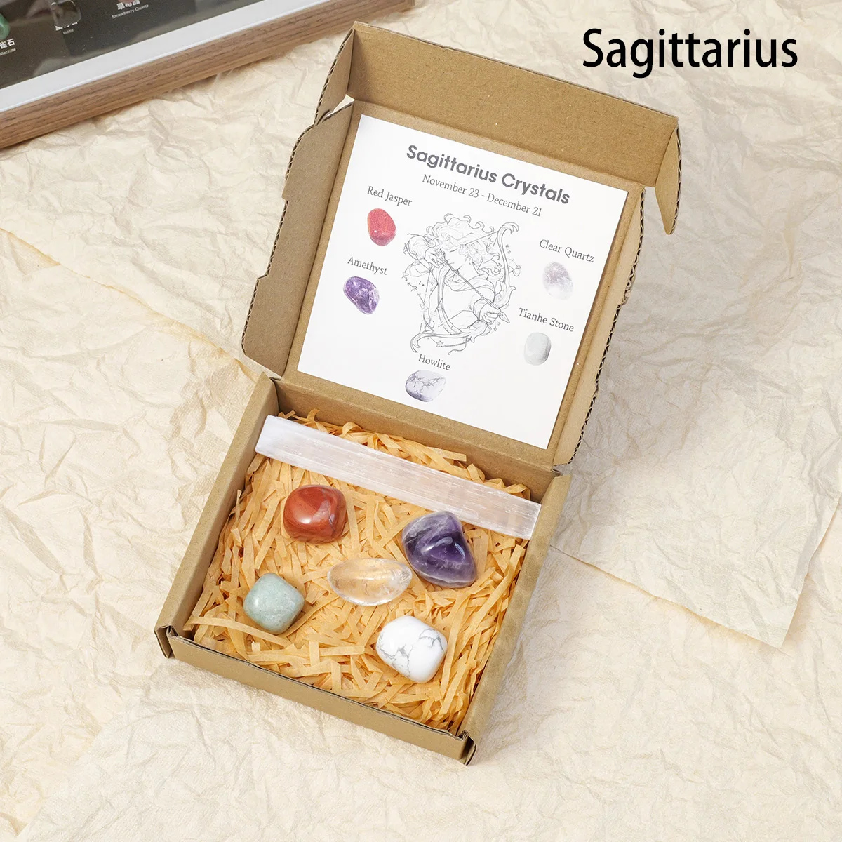 Natural Crystal 12 Zodiac Zodiac Rolling Stones Gift Set - Image 12