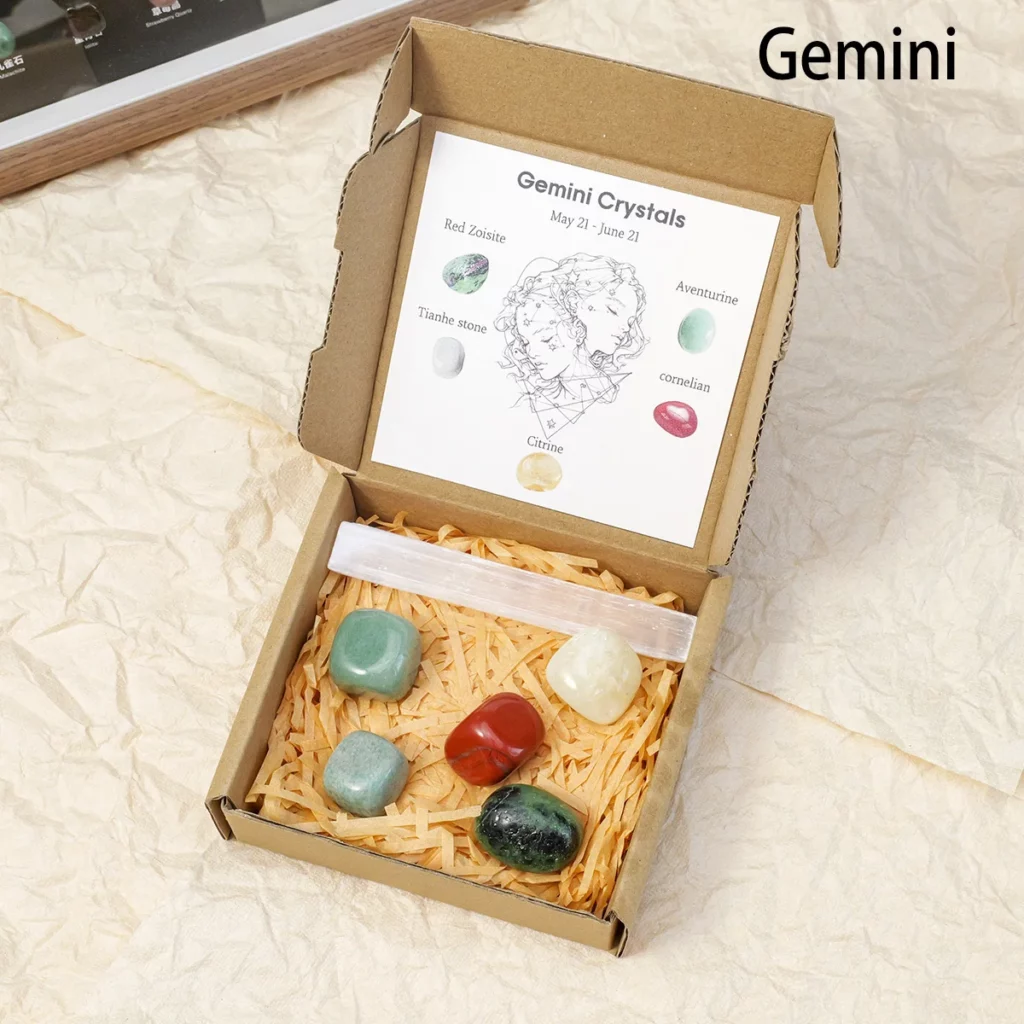 Natural Crystal 12 Zodiac Zodiac Rolling Stones Gift Set
