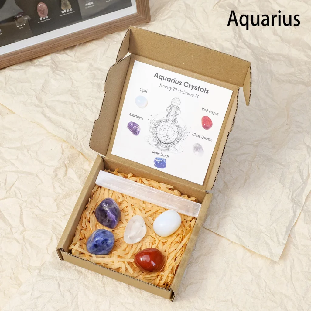 Natural Crystal 12 Zodiac Zodiac Rolling Stones Gift Set