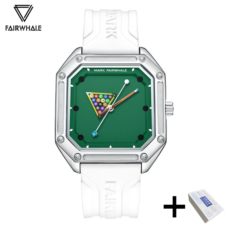 2025 Sport Quartz Watch, Silicone Strap, Billiards Green Design