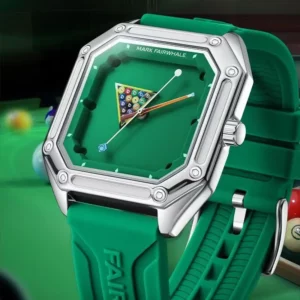 2025 Sport Quartz Watch, Silicone Strap, Billiards Green Design - Image 1