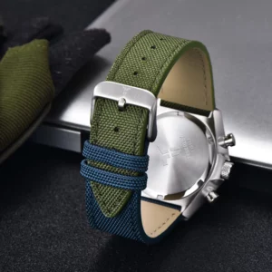 Men's Sport Watch, Dual Time, Sapphire dual color blue and green - Image 6