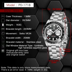 Pagani Design Panda Dial Chronograph Watch for Men - Image 6