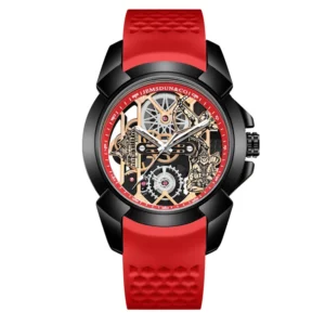 3D Skeleton orange Dial Luxury Quartz Watch for Men - Image 12