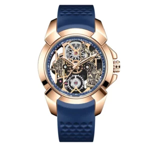 3D Skeleton orange Dial Luxury Quartz Watch for Men - Image 7