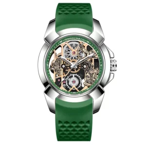 3D Skeleton orange Dial Luxury Quartz Watch for Men - Image 4