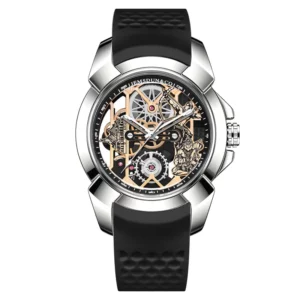 3D Skeleton orange Dial Luxury Quartz Watch for Men - Image 17