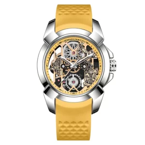 3D Skeleton orange Dial Luxury Quartz Watch for Men - Image 11