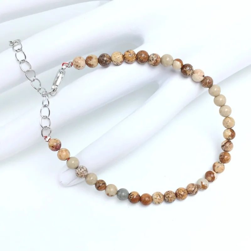 4mm Chakra Beads Energy Bracelet with Natural Agates