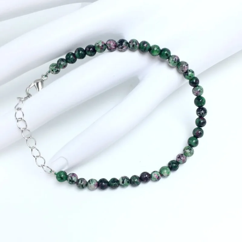 4mm Chakra Beads Energy Bracelet with Natural Agates
