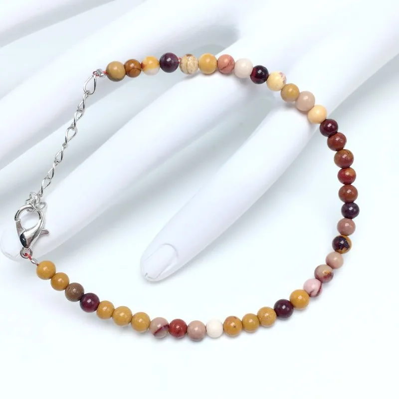 4mm Chakra Beads Energy Bracelet with Natural Agates