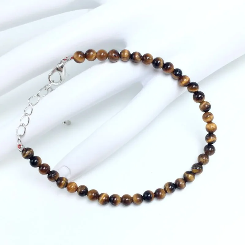 4mm Chakra Beads Energy Bracelet with Natural Agates