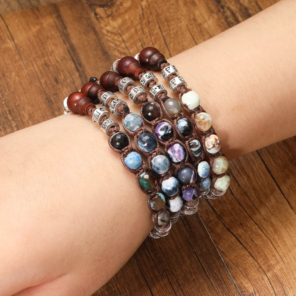 8mm Tibetan Buddhist Red Sandalwood Prayer Beads Bracelet