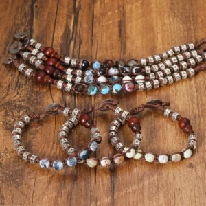 8mm Tibetan Buddhist Red Sandalwood Prayer Beads Bracelet - Image 5