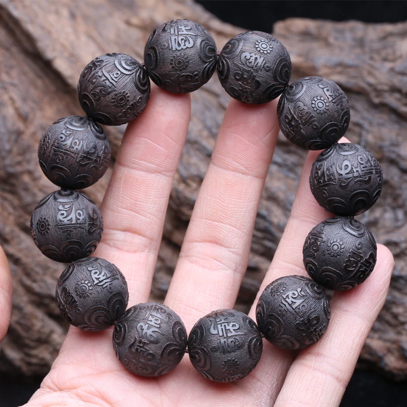 Ebony Feng Shui Bracelet, 20MM Beads, Good Luck