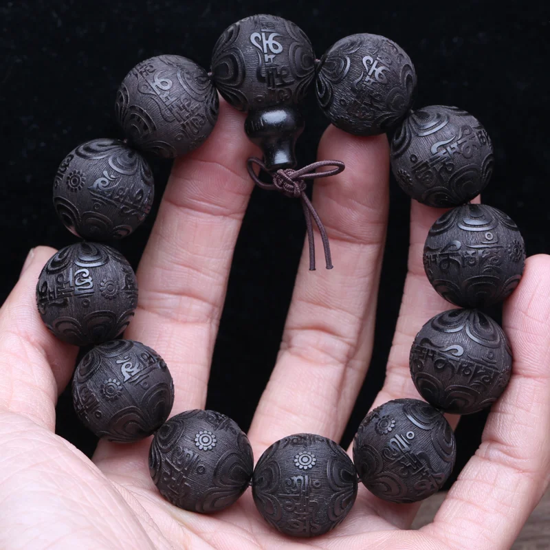 Ebony Feng Shui Bracelet, 20MM Beads, Good Luck