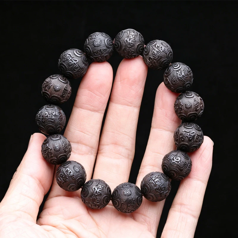 Ebony Feng Shui Bracelet, 20MM Beads, Good Luck