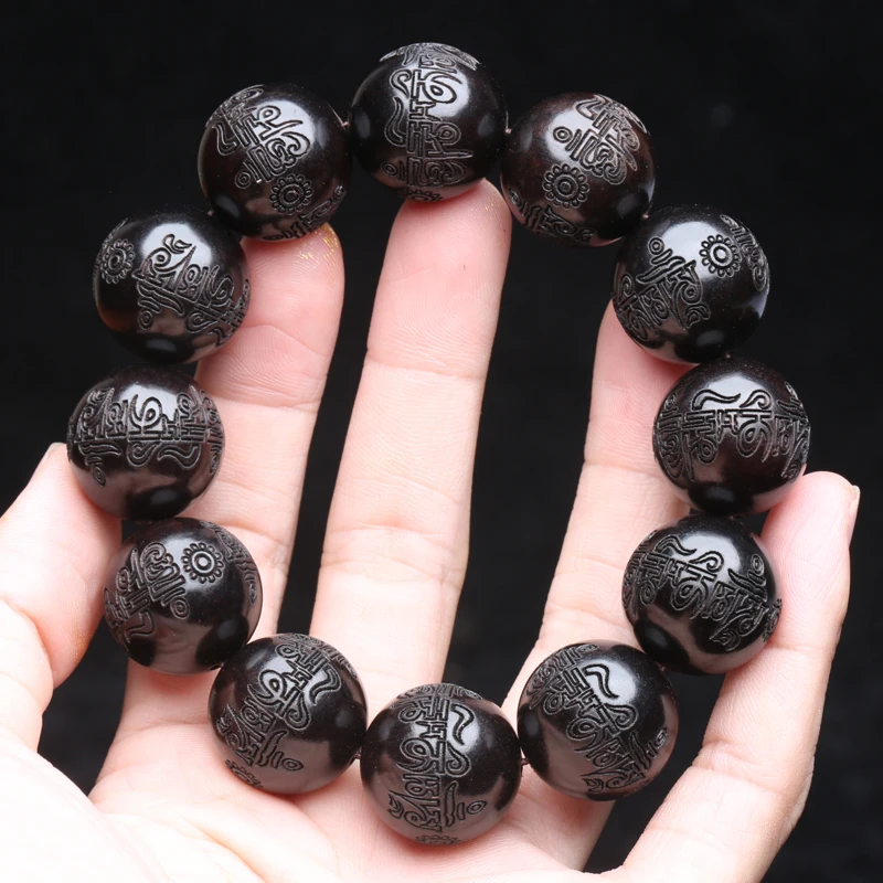 Ebony Feng Shui Bracelet, 20MM Beads, Good Luck